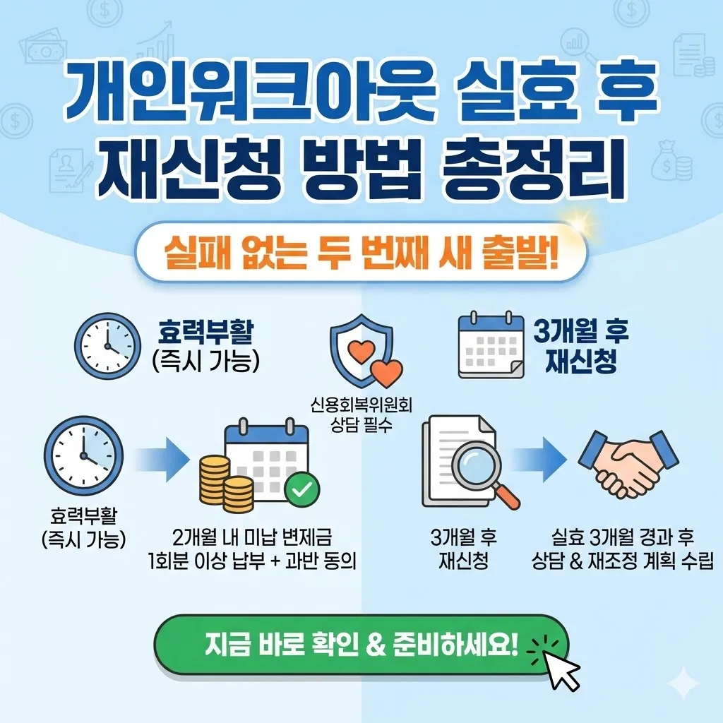 개인워크아웃 실효 후 재신청 방법 총정리, 실패 없는 두 번째 새 출발