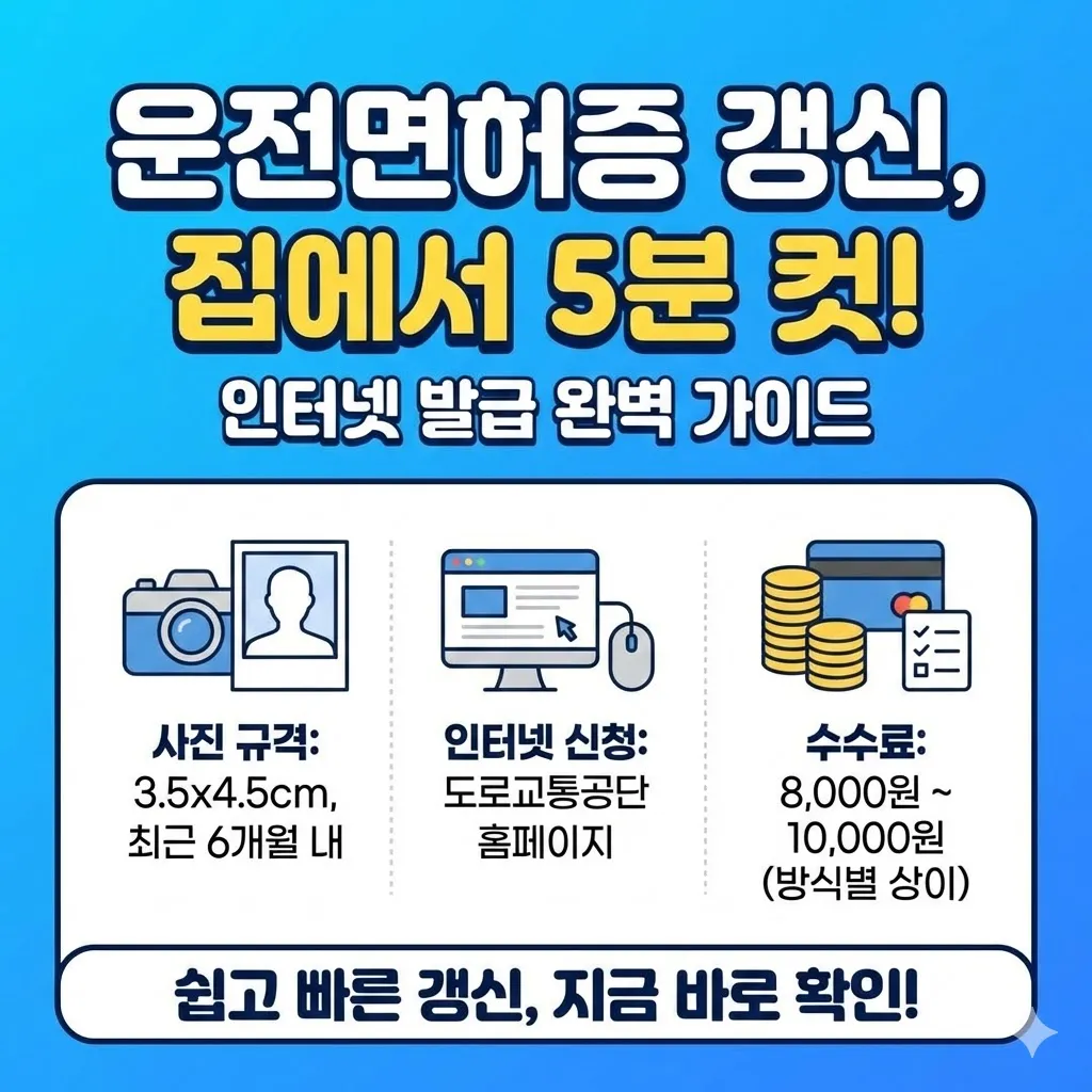 운전면허증 갱신 인터넷 발급, 사진 규격부터 수수료까지 한눈에