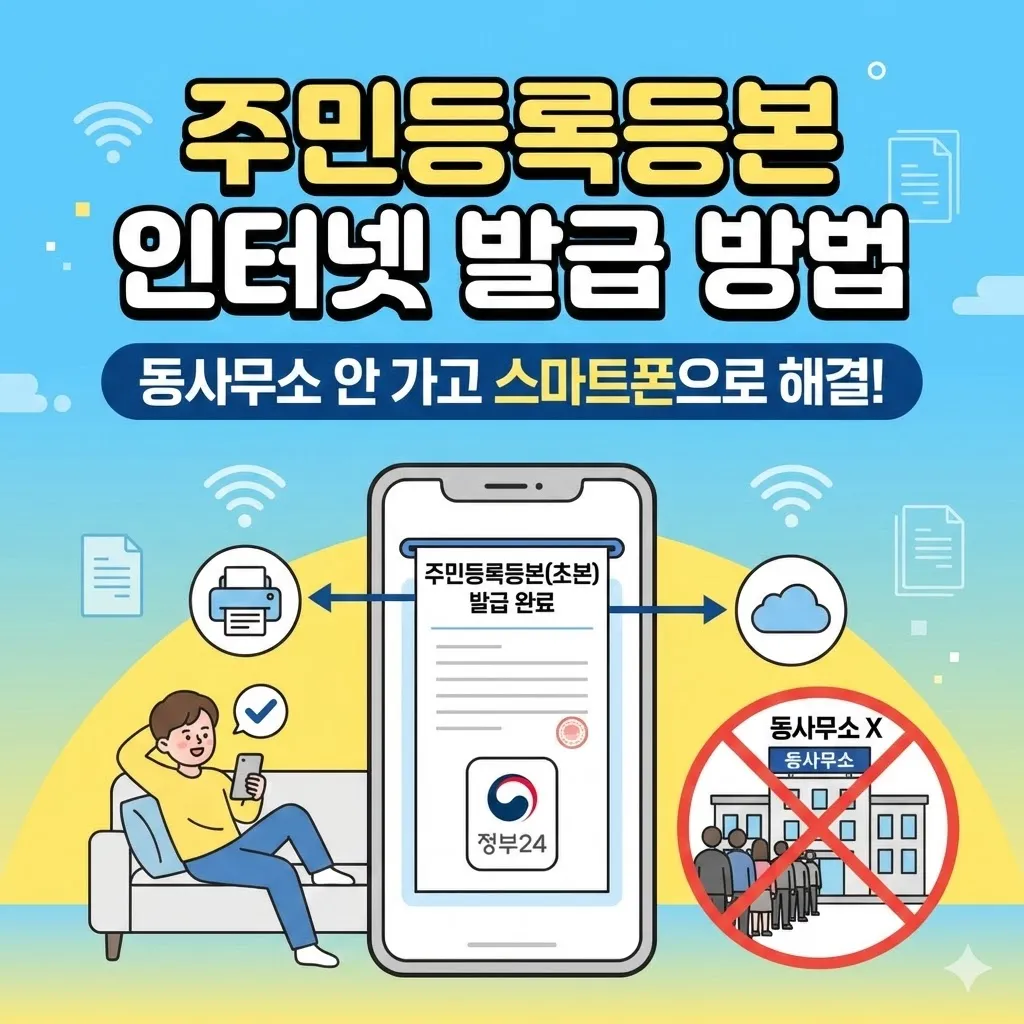 주민등록등본 인터넷 발급 방법, 동사무소 안 가고 스마트폰으로 해결!